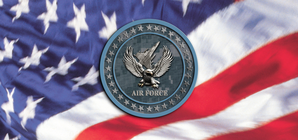 American Flag with Medallions Air Force